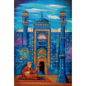 S. A. Noory, 30 x 48 Inch, Acrylic on Canvas, Cityscape Painting, AC-SAN-258